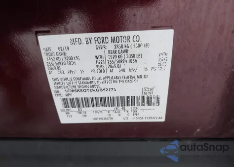 2019 Ford Explorer Sport from USA, damaged, VIN 1FM5K8GT6KGB52773